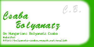 csaba bolyanatz business card